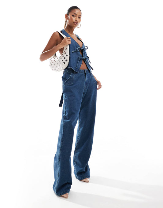 Denim Wide Leg Jeans Co-Ord