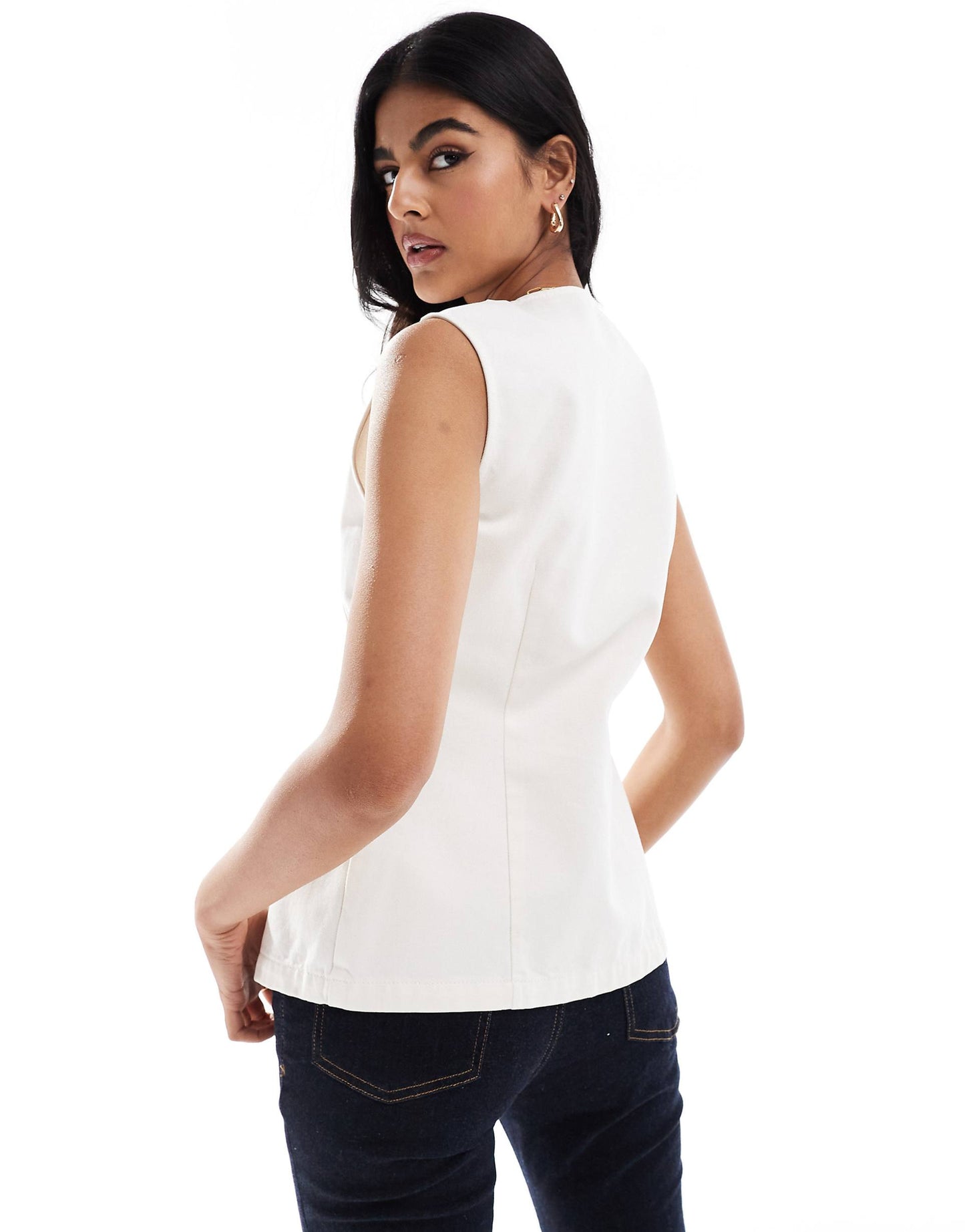 Denim Longline Waistcoat
