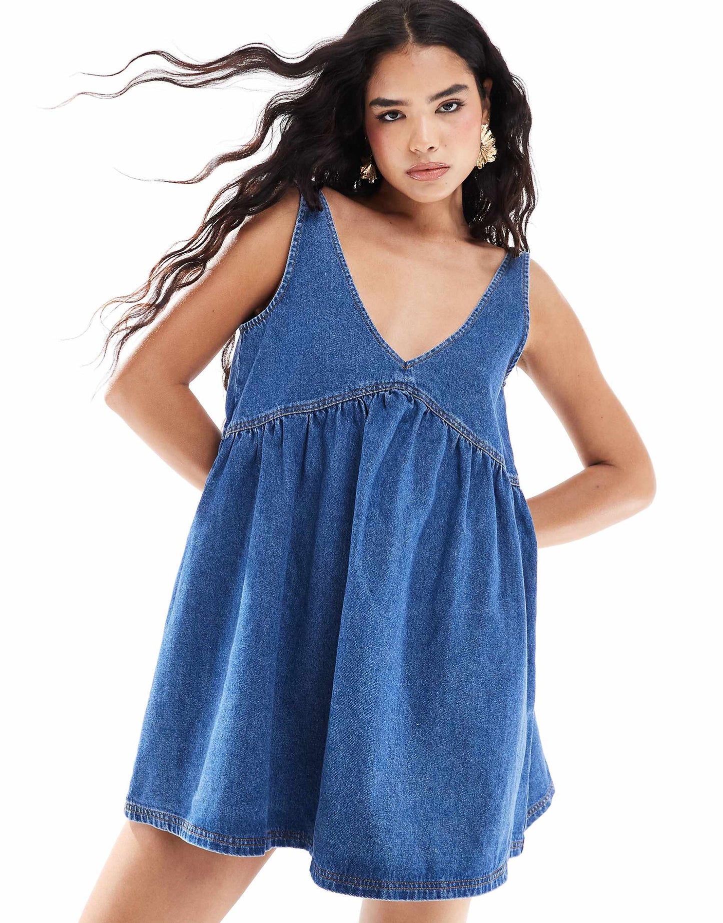 Denim Trapeze Mini Dress