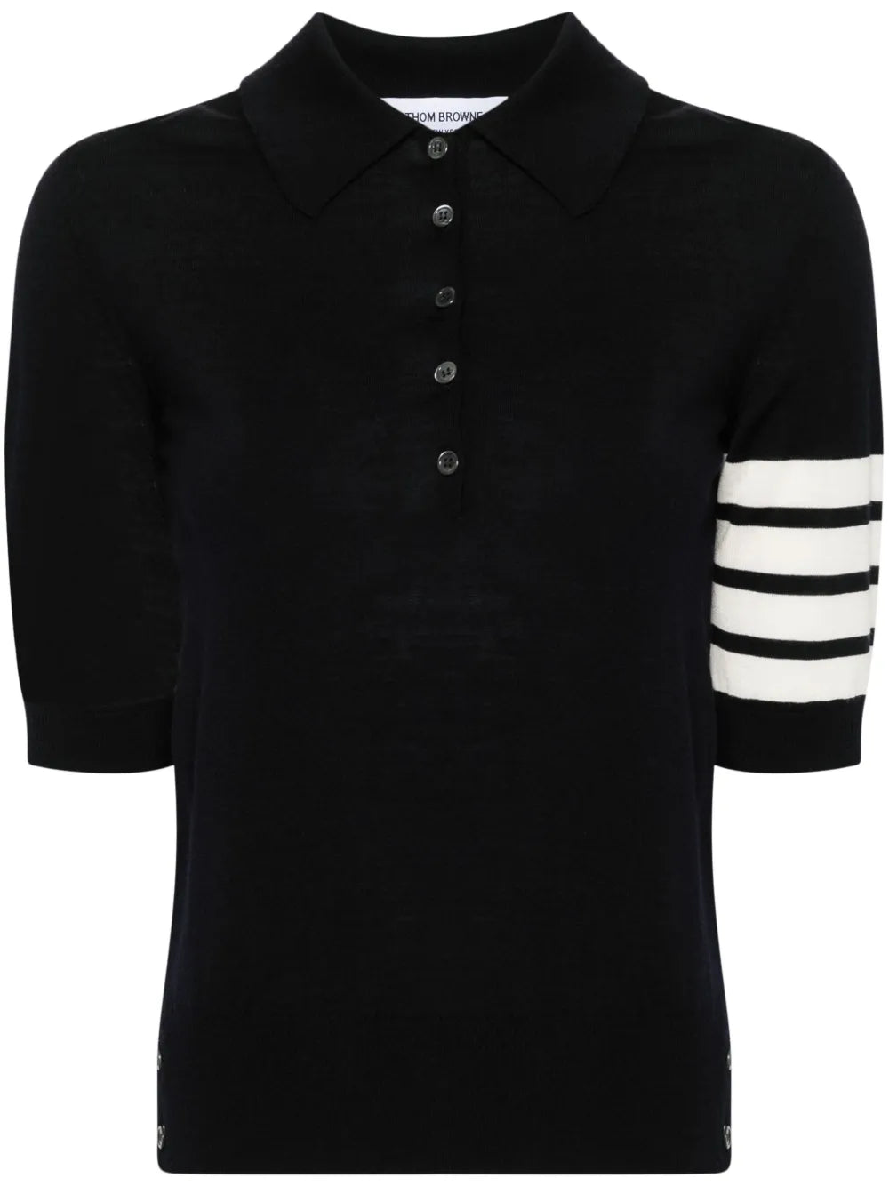 Fine-Knit Polo Top