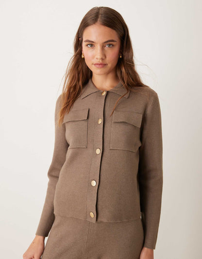 Premium Structured Knit Button Up Shirt Co-Ord