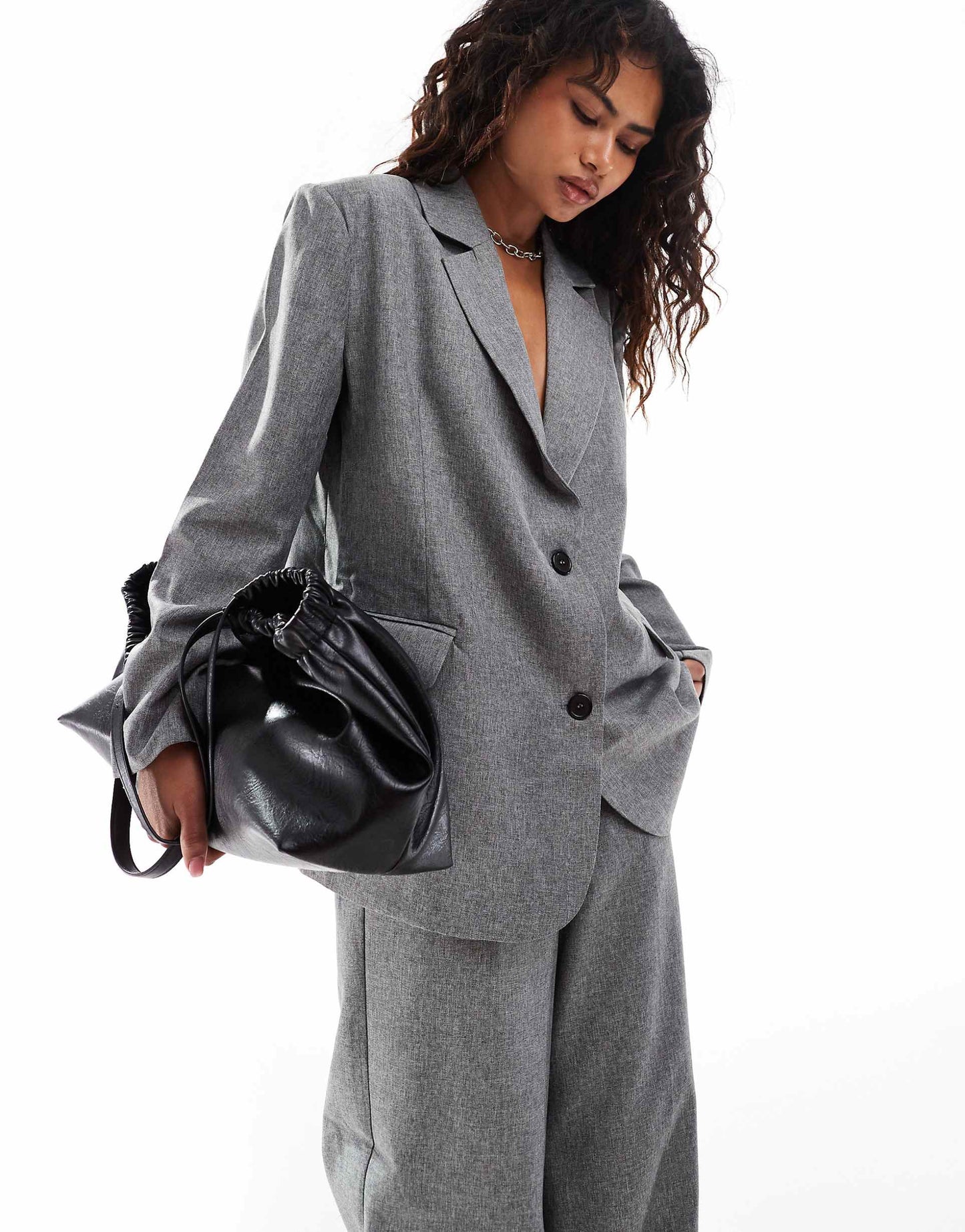 Corpcore Tailored Oversized Blazer And Long Leg Trouser Co-Ord