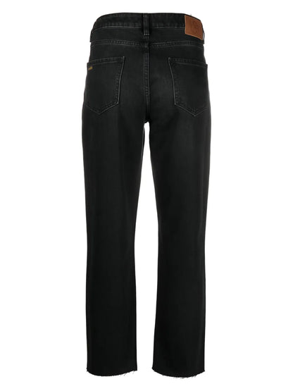 Logo-Patch Cropped Jeans