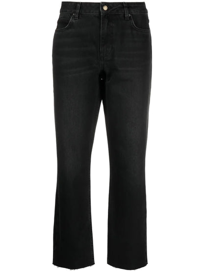 Logo-Patch Cropped Jeans