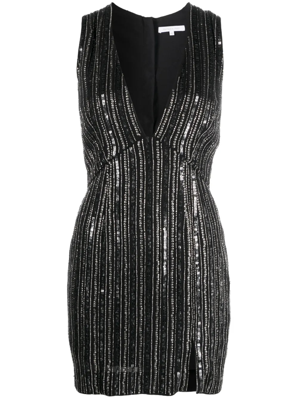Sequin-Embellished V-Neck Minidress