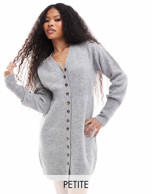 Petite Buttondown Knitted Mini Dress