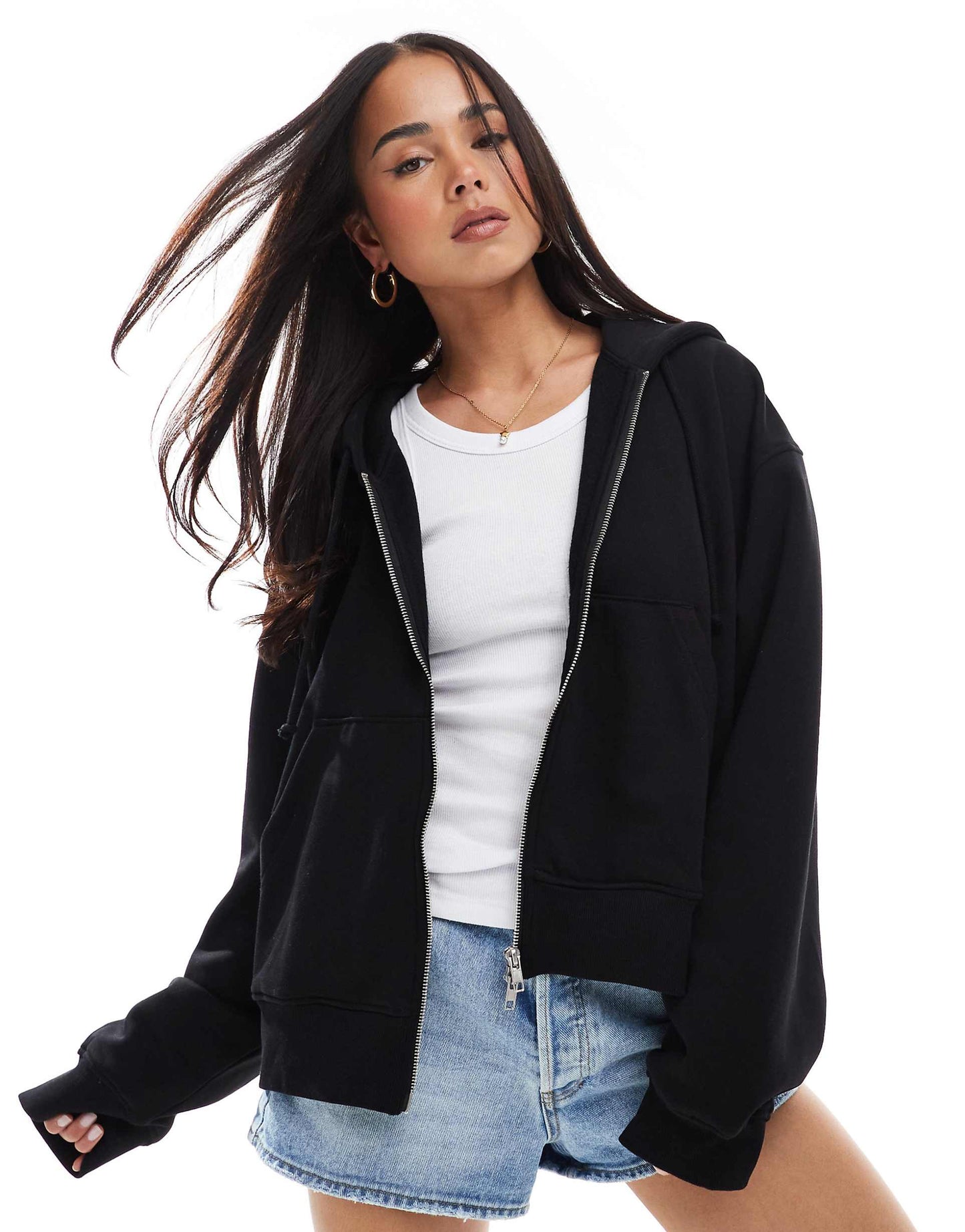 Essence Boxy Zip Thru Hoodie