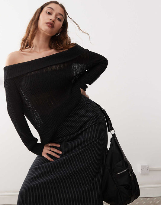 Lori Off Shoulder Lightweight Knit Jumper