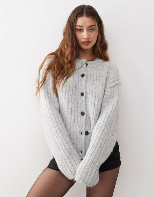 Alika Chunky Wool Blend Cardigan