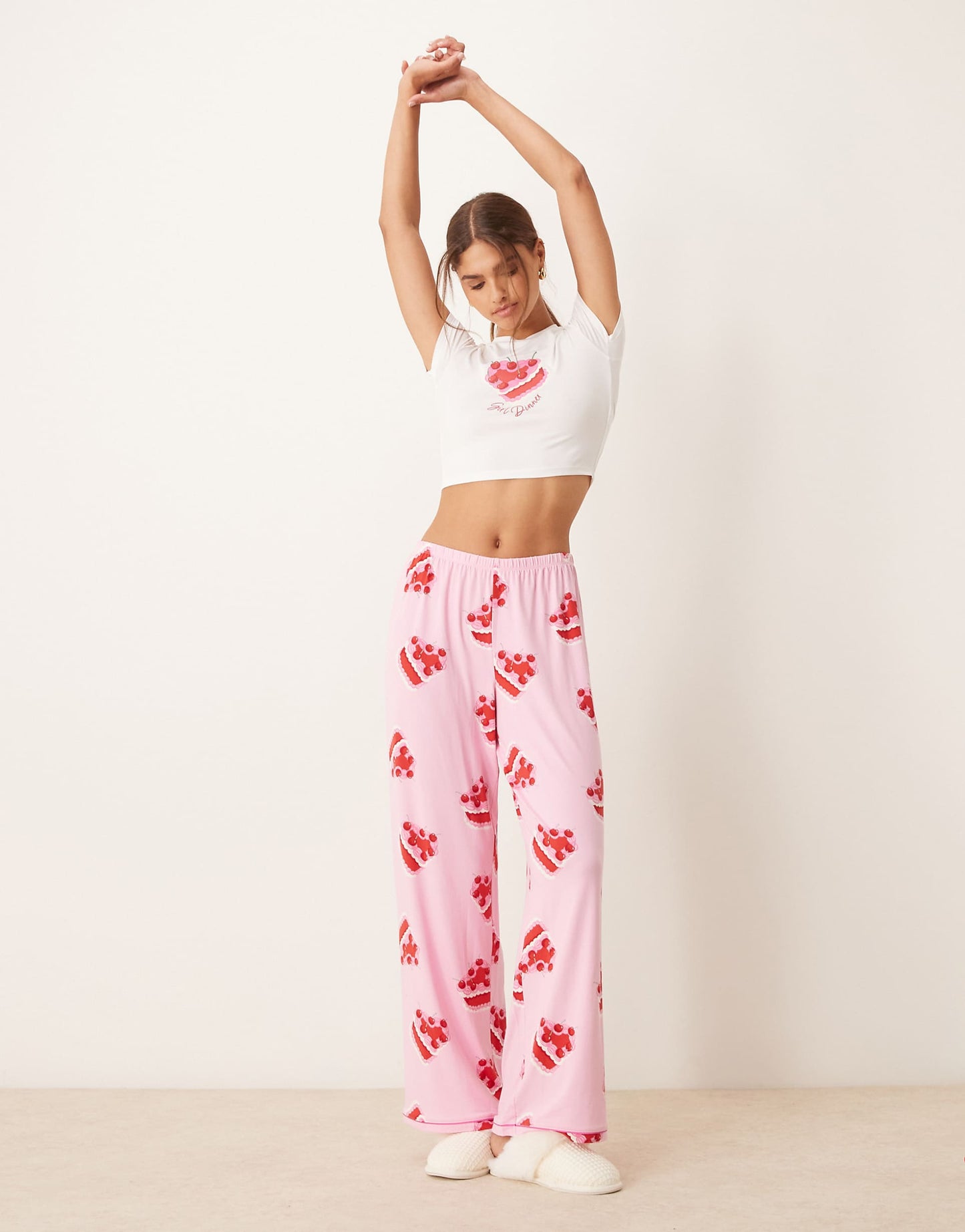 Girl Dinner Short Sleeve T Shirt And Trouser Pyjama Set