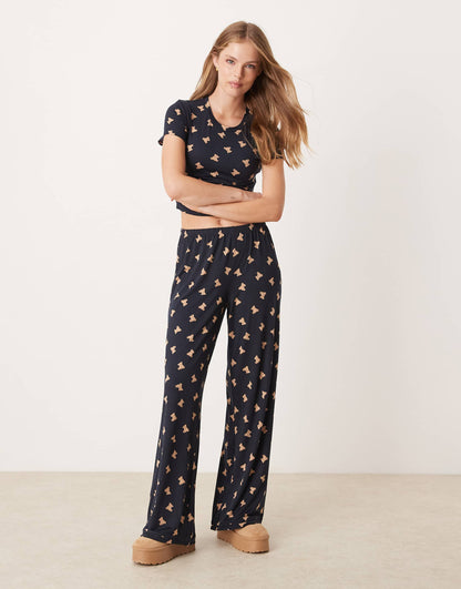 Poly T-Shirt And Trouser Pyjama Set
