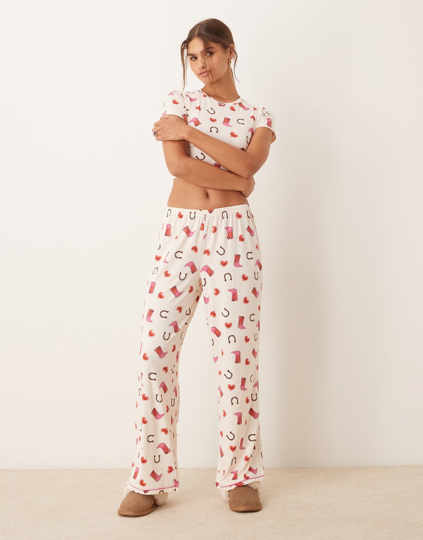 Poly T-Shirt And Trouser Pyjama Set