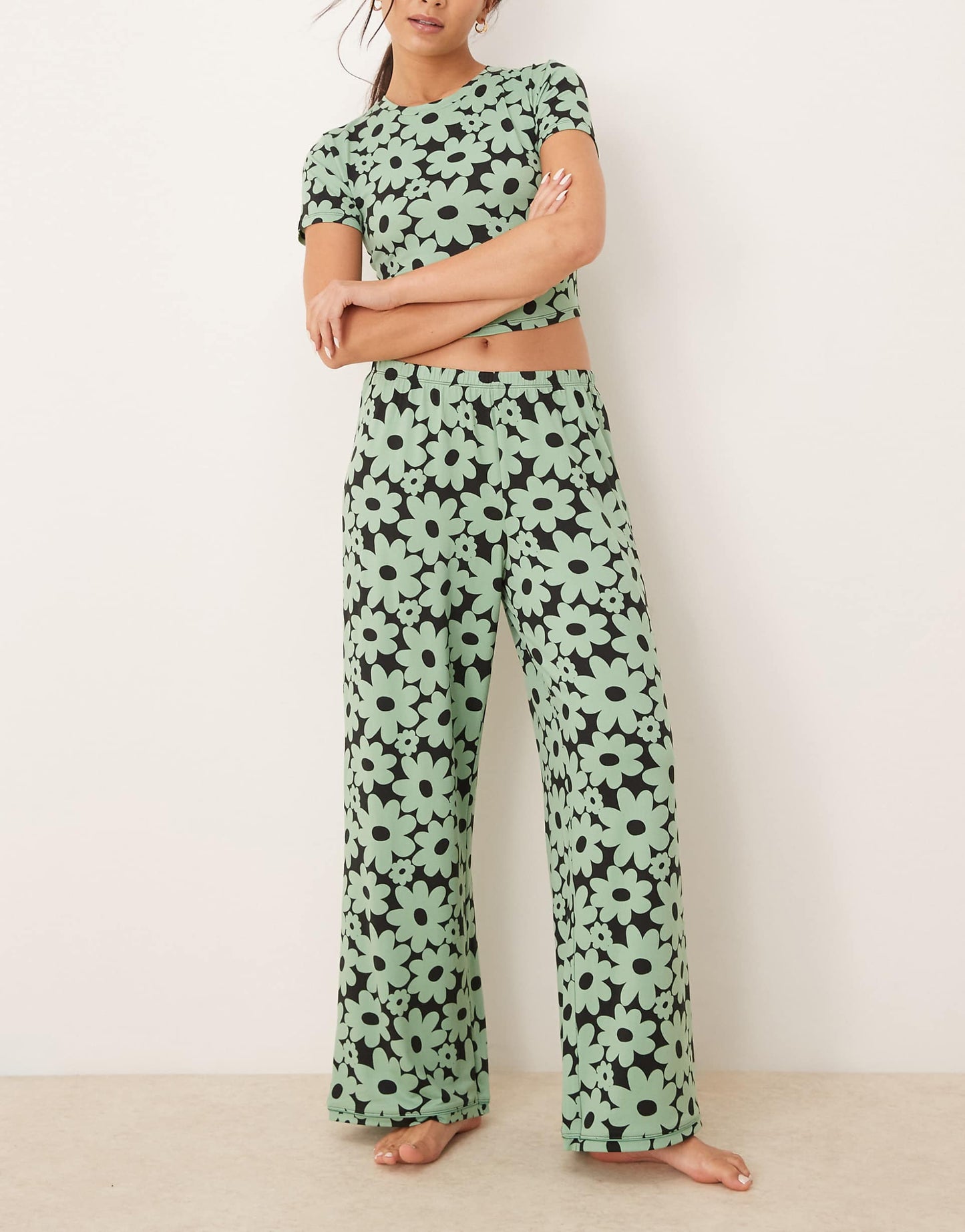 Poly T-Shirt And Trouser Pyjama Set