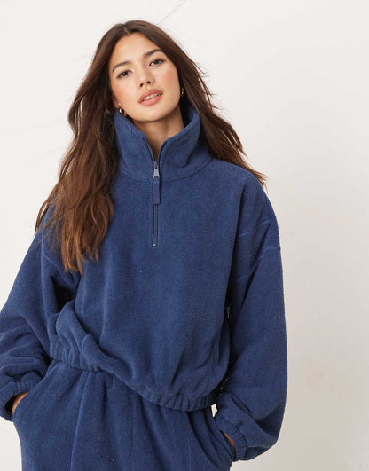 Lounge Microfleece Zip Collar Sweat