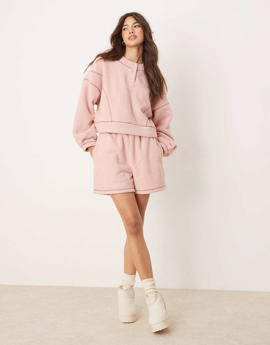 Lounge Microfleece Crew Neck Sweat & Short Set