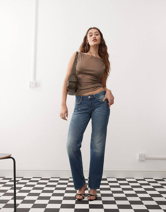 Arrow Low Waist Regular Fit Straight Leg Jeans