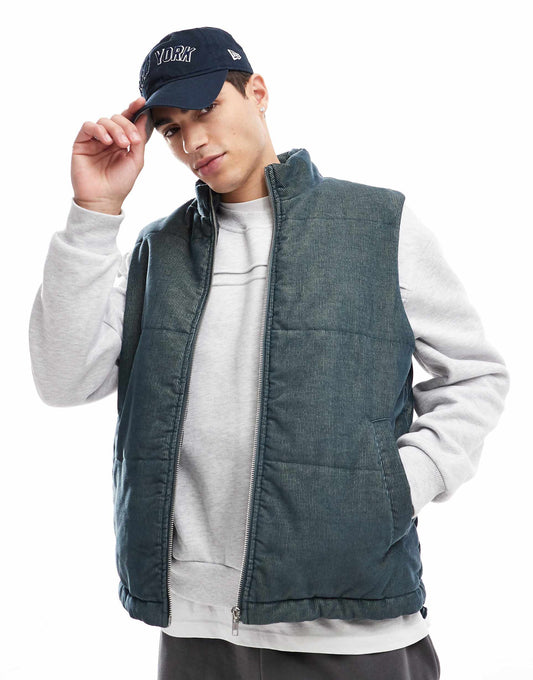 Cord Gilet With Wash