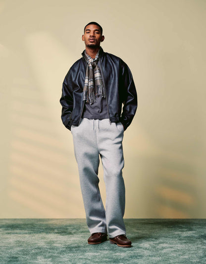 Faux Leather Track Jacket