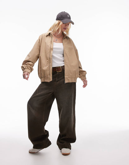 Cotton Jacket With Center Front Zip