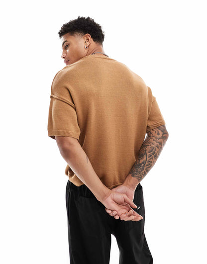 Knitted Boxy T-Shirt