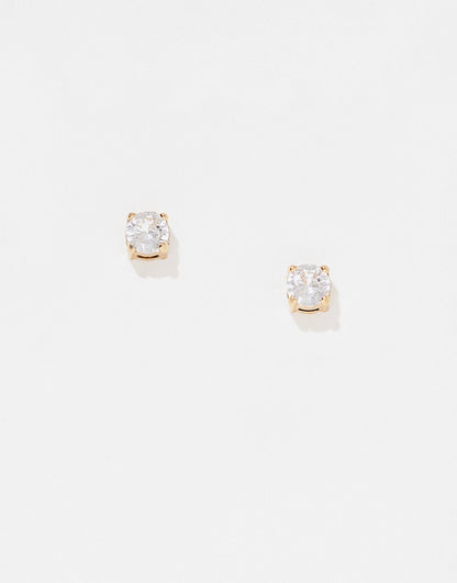 Stainless Steel Gold Plated Sparkle Studs