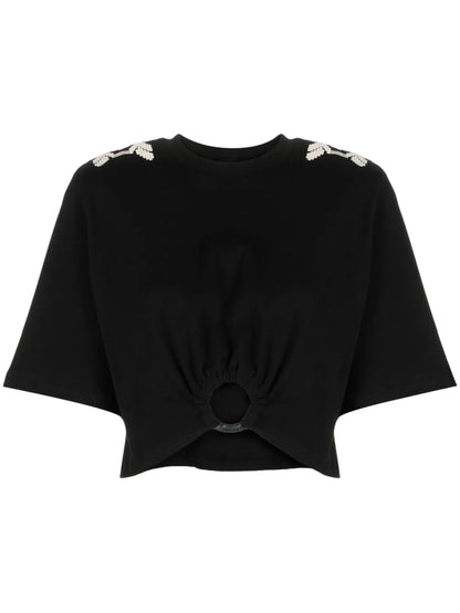 Ensenada Embroidered Cropped T-Shirt