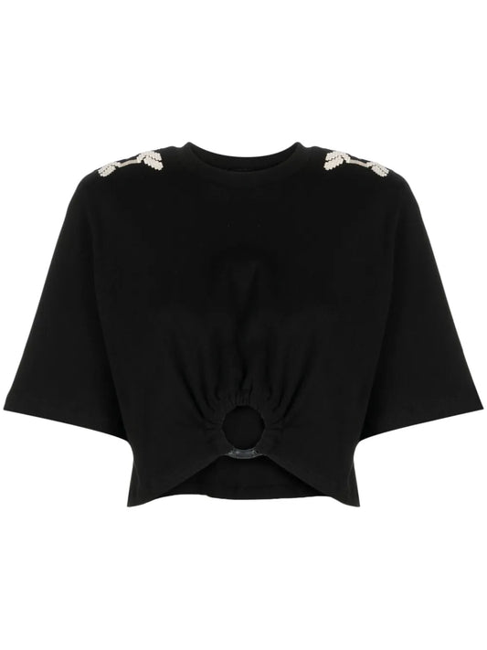 Ensenada Embroidered Cropped T-Shirt