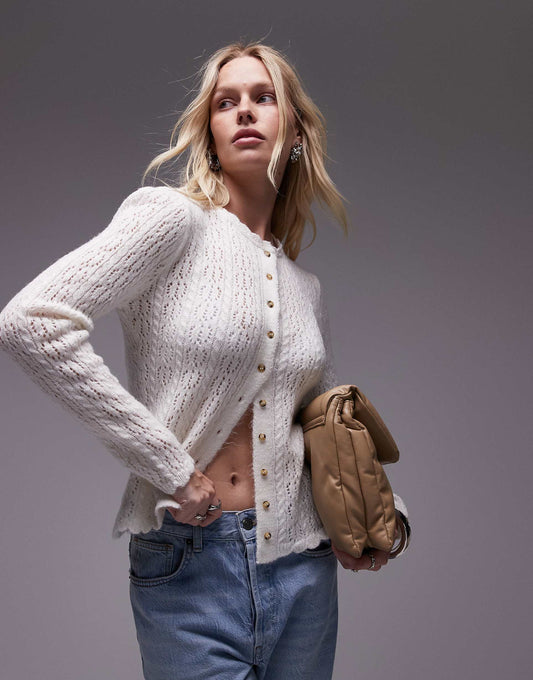 Knitted Pointelle Cardi