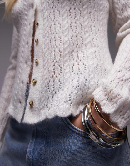 Knitted Pointelle Cardi