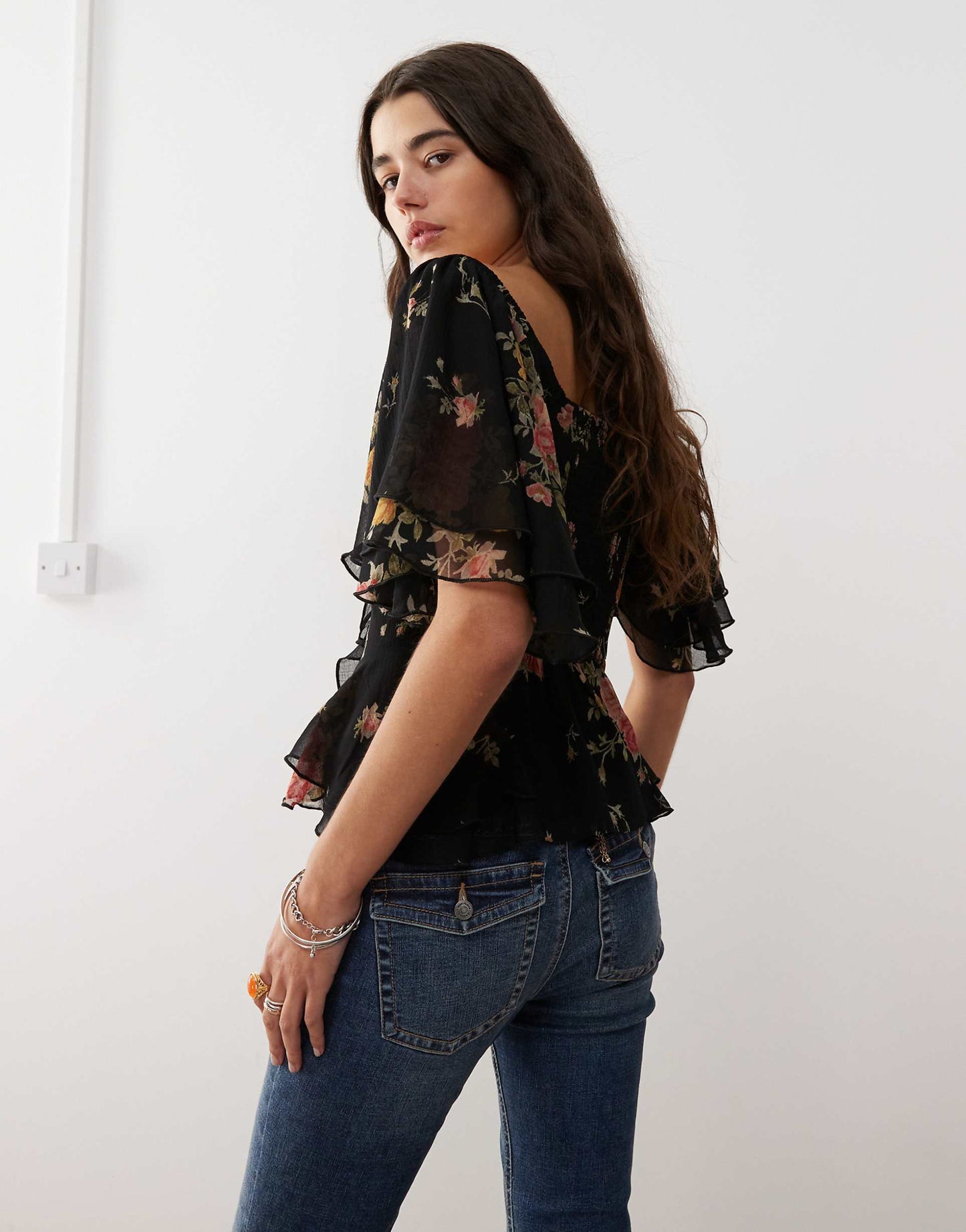 Floaty Tea Top With Angel Sleeves