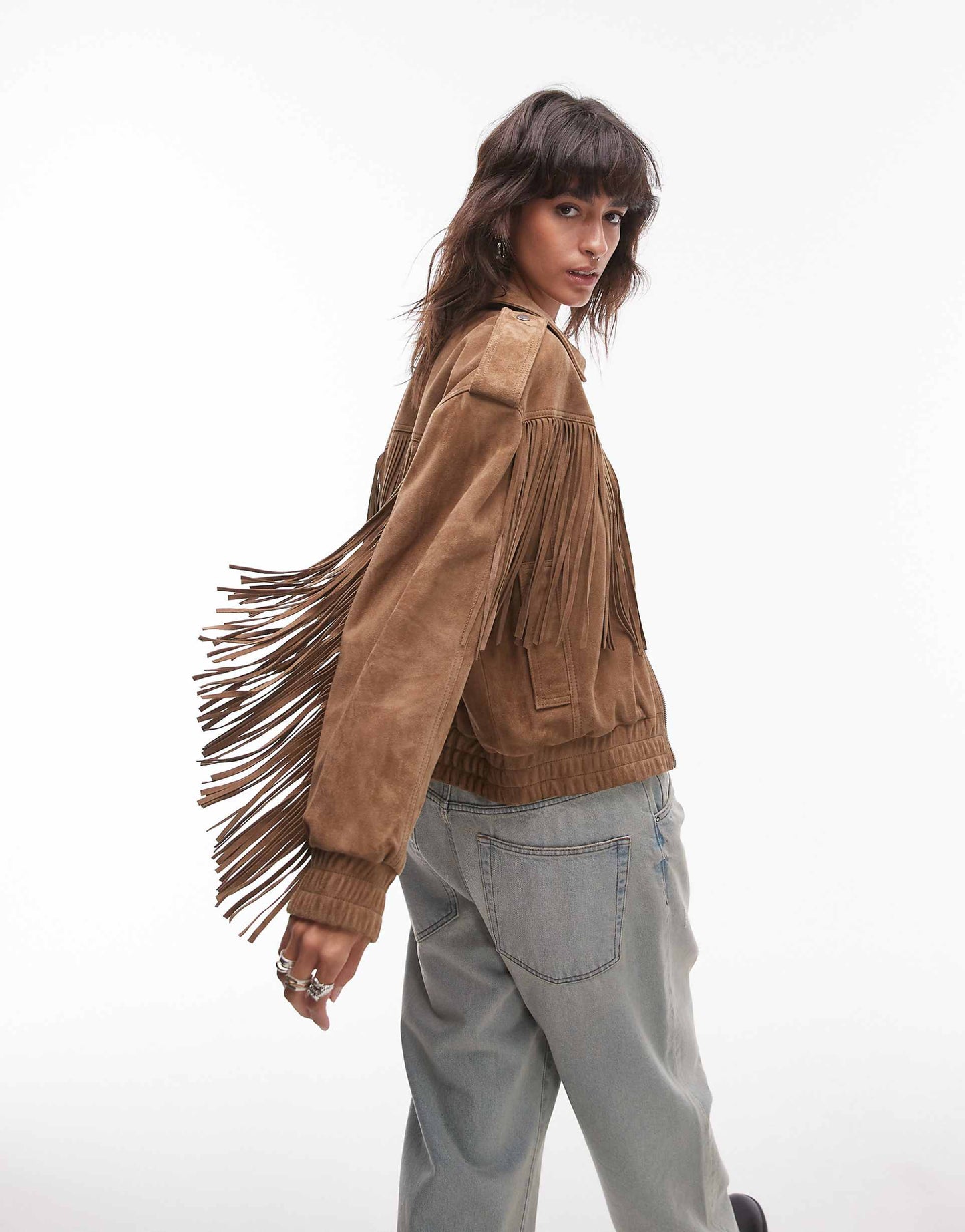 Premium Real Suede Fringe Jacket