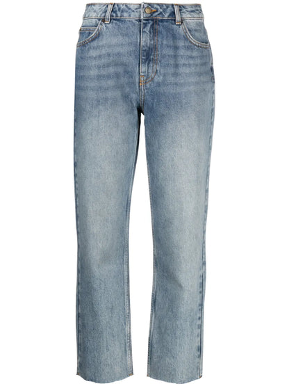 Logo-Patch Cropped Jeans