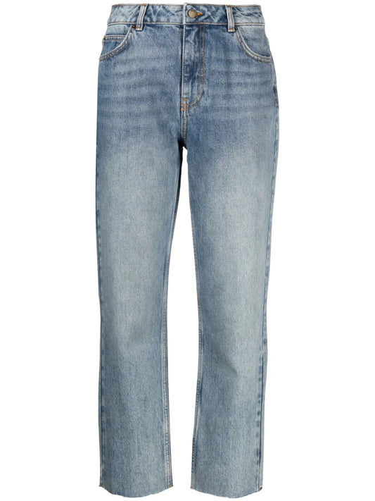 Logo-Patch Cropped Jeans