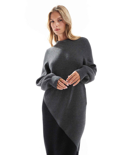 Colourblock Knitted Maxi Dress