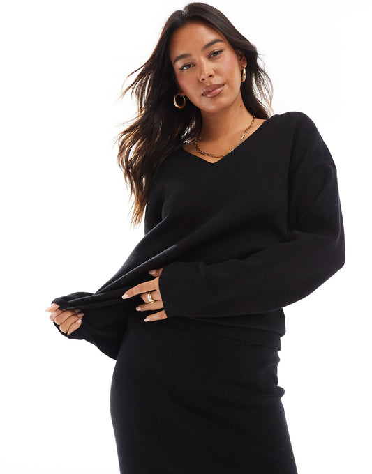 Structured V Neck Jumper Co-Ord