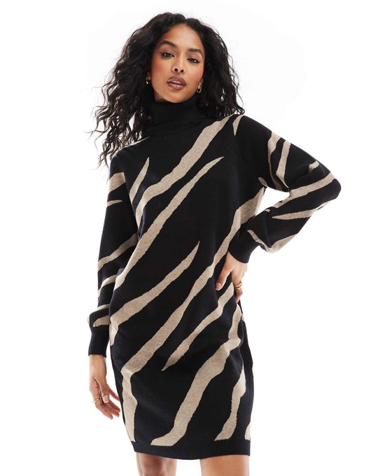 Roll Neck Knitted Dress