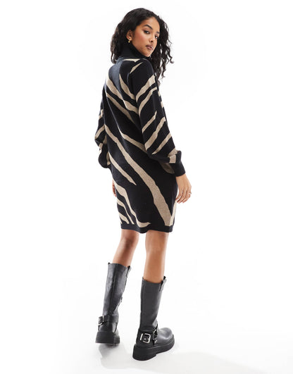 Roll Neck Knitted Dress