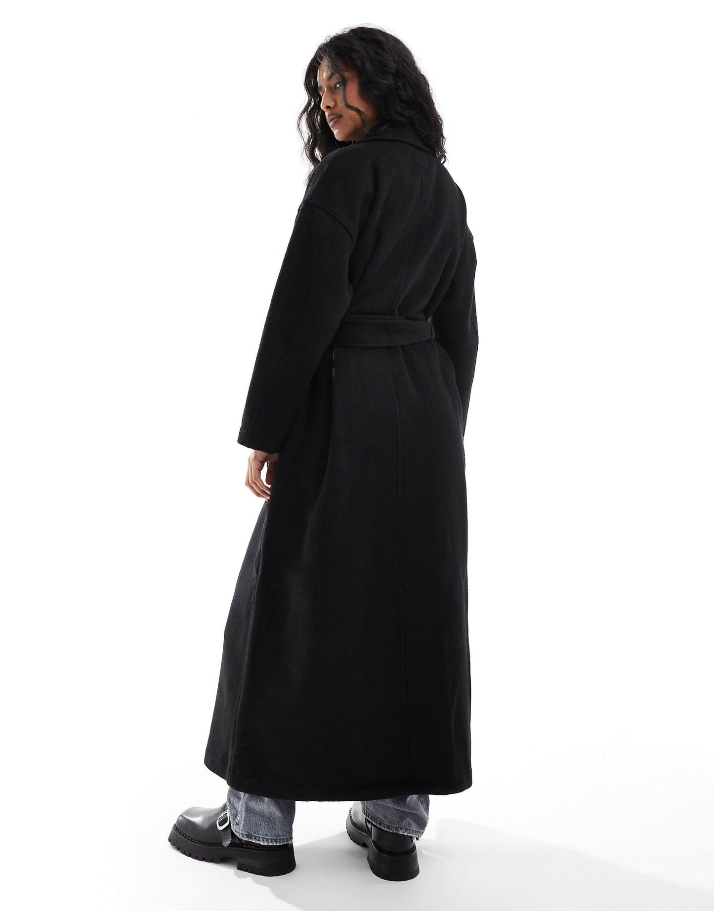 Oversized Wool Blend Belted Coat