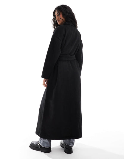 Oversized Wool Blend Belted Coat