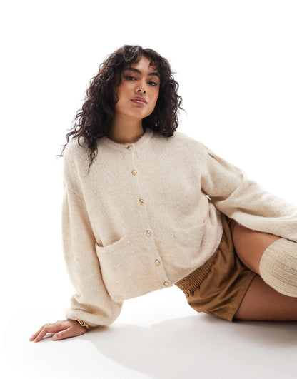 Slouchy Cardigan With Gold Buttons