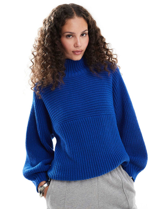 Libby High Neck Knitted Rib Jumper