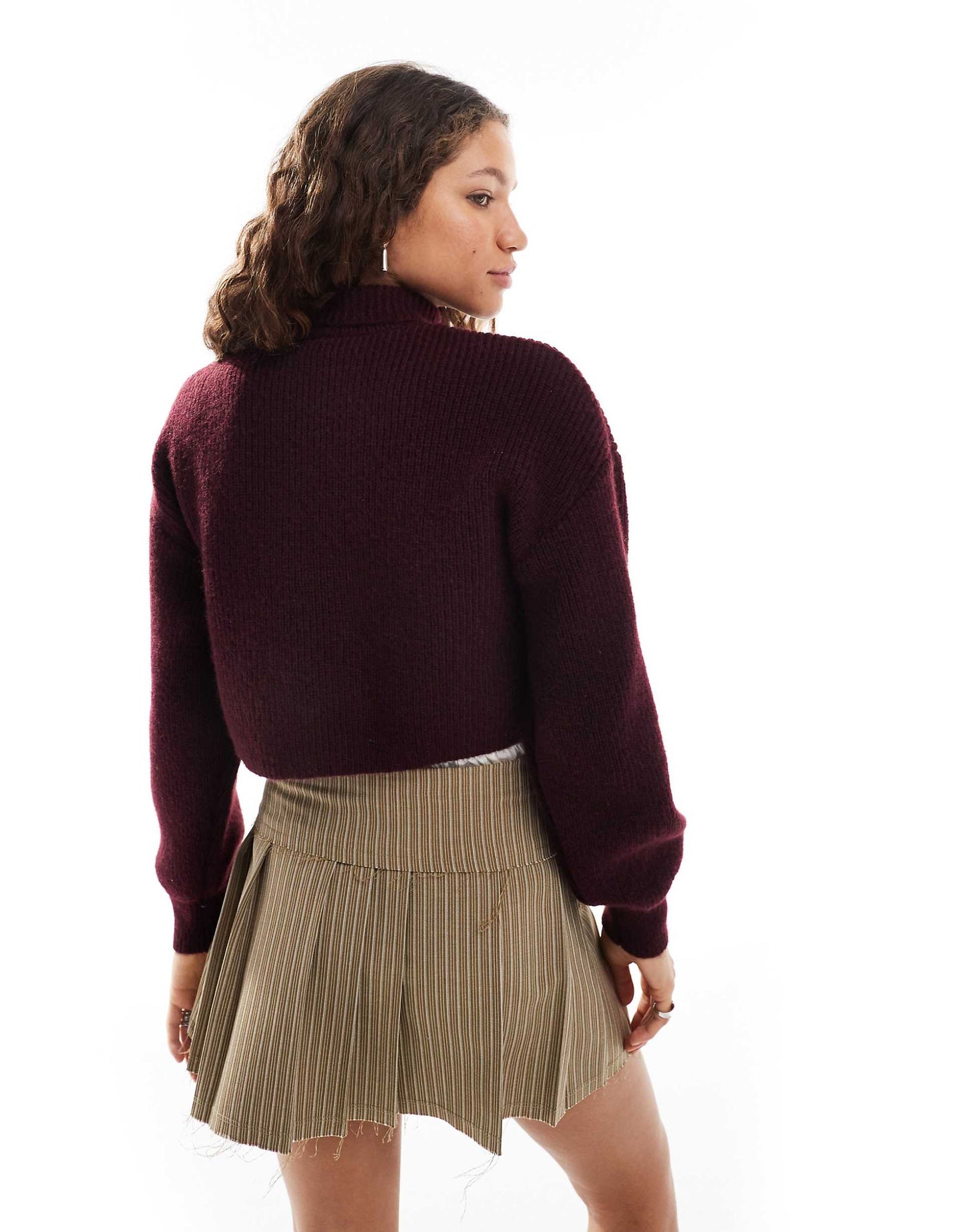 Cropped High Neck Jumper