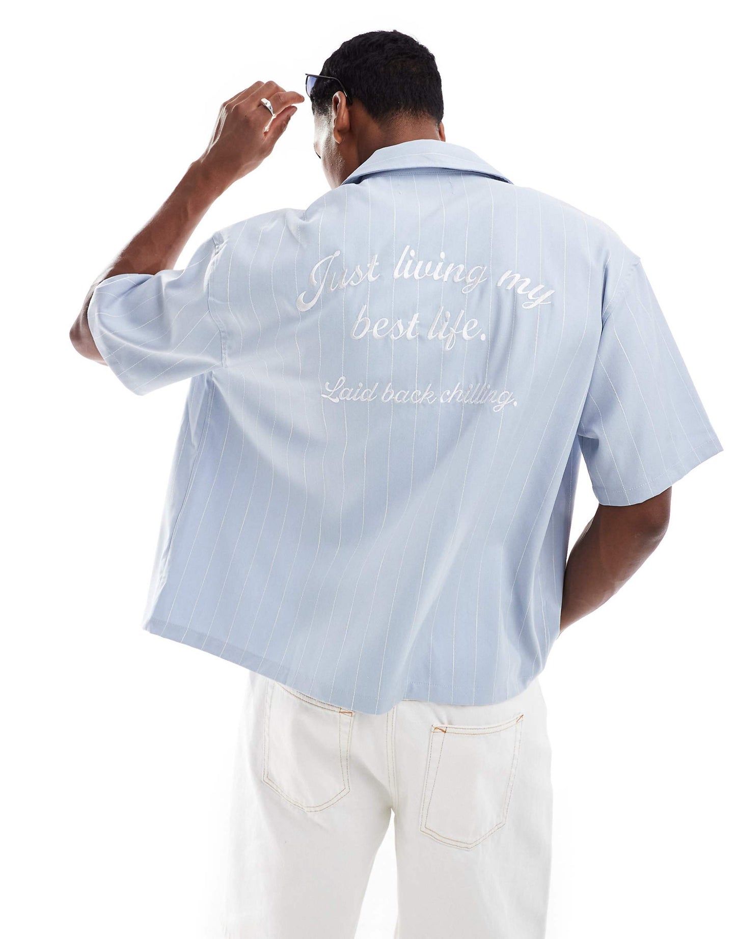 Striped Back Embroidery Shirt