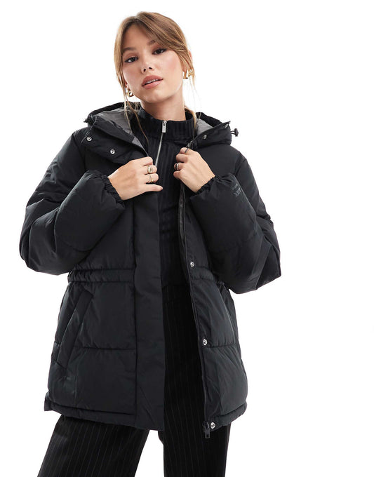 Drawstring Hooded Puffer Jacket
