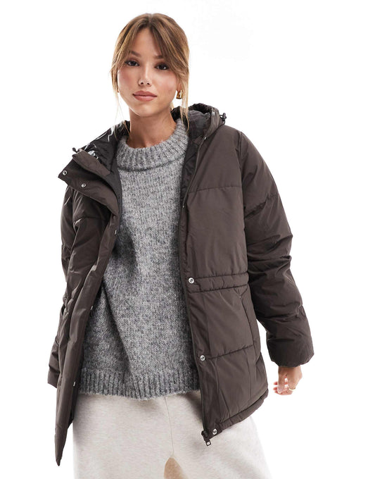 Drawstring Hooded Puffer Jacket