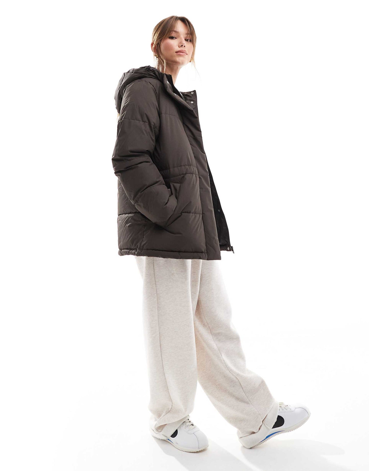 Drawstring Hooded Puffer Jacket