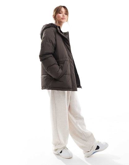 Drawstring Hooded Puffer Jacket