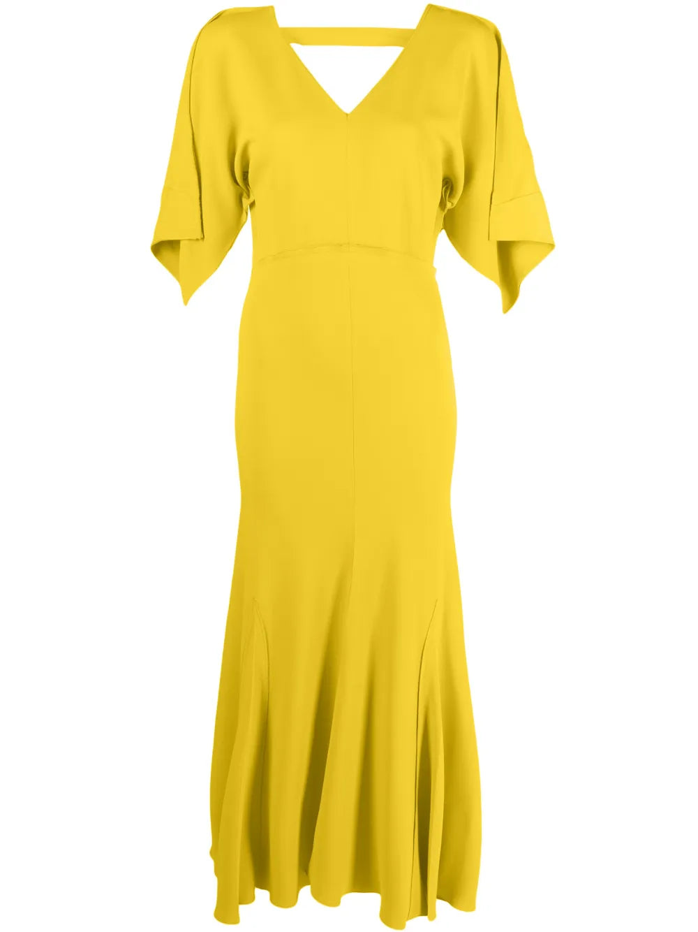 Draped-Sleeve Midi Dress