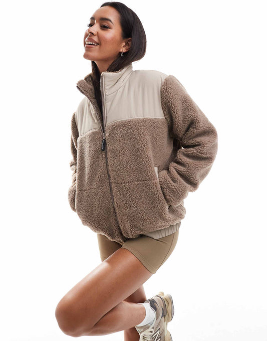 Borg  Zip Up Padded Jacket