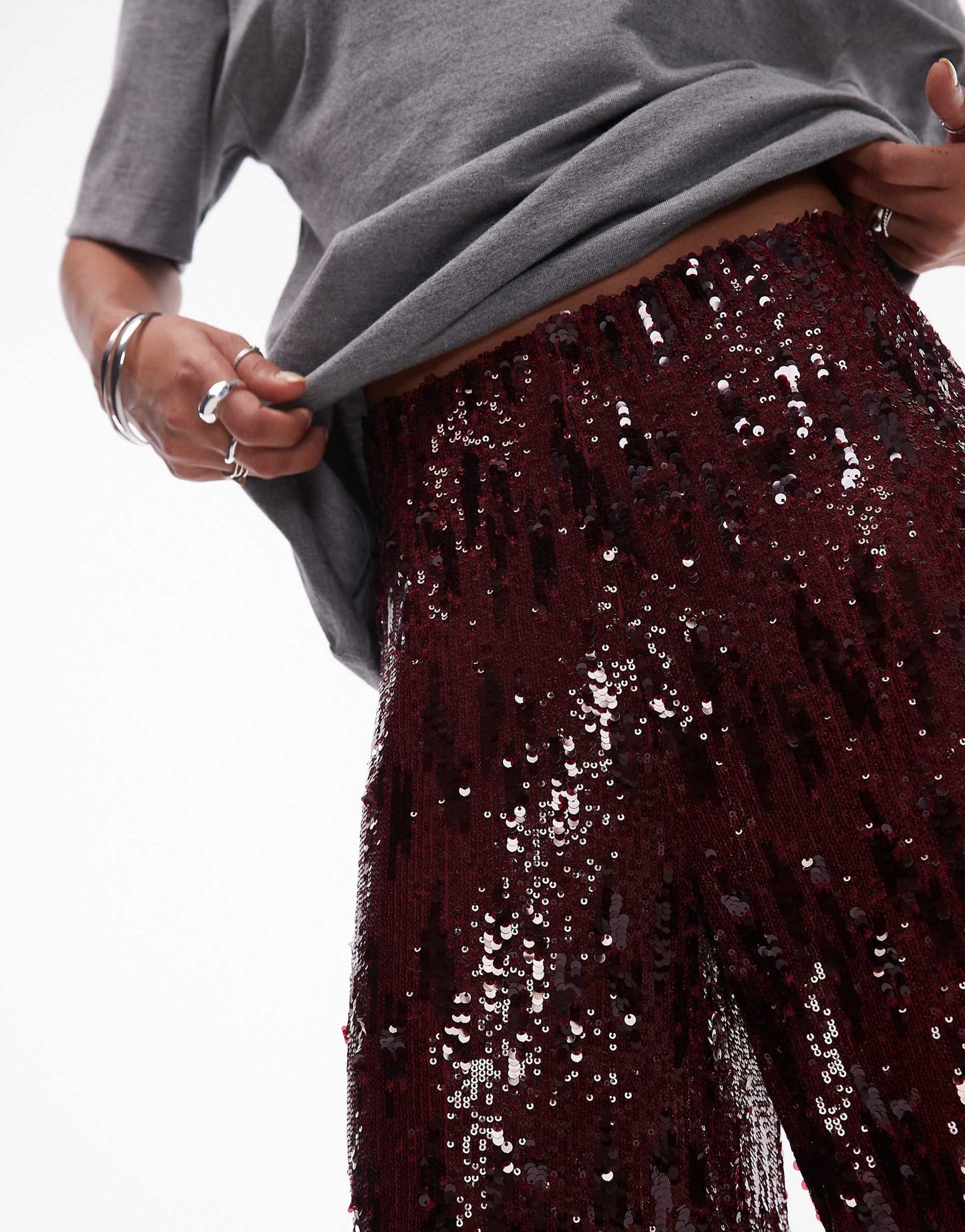 Sequin Wide Leg Trouser